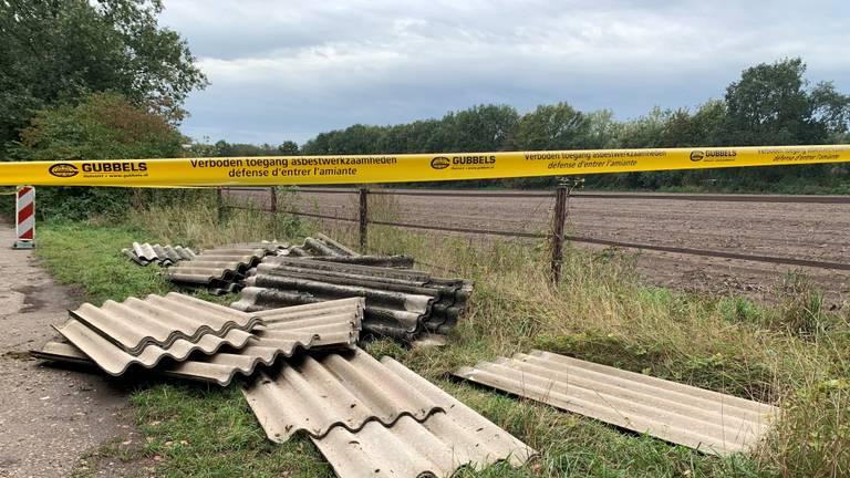 Asbestplaten in Cromvoirt (Foto: Bart Meesters) 