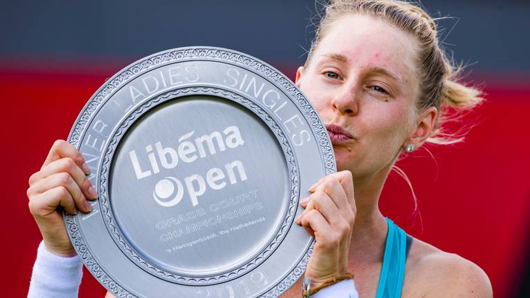 De Amerikaanse Alison Riske de laatste winnares in 2019 van het grastoernooi van Rosmalen (foto: ANP).