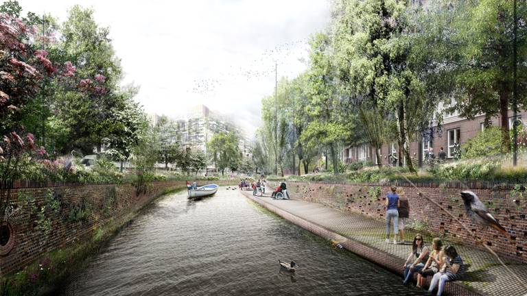 Zo moet de stadsrivier Nieuwe Mark er gaan uitzien (foto: Gemeente Breda).