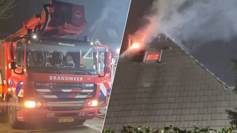 De brandweer moest in Boxtel een schoorsteenbrand blussen (foto: Instagram politie Boxtel/Vught/Gestel).