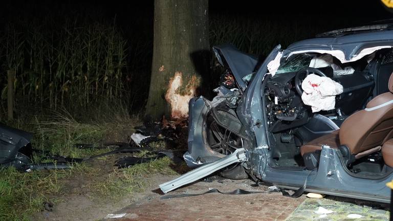 Auto botst tegen boom, twee inzittenden ernstig gewond