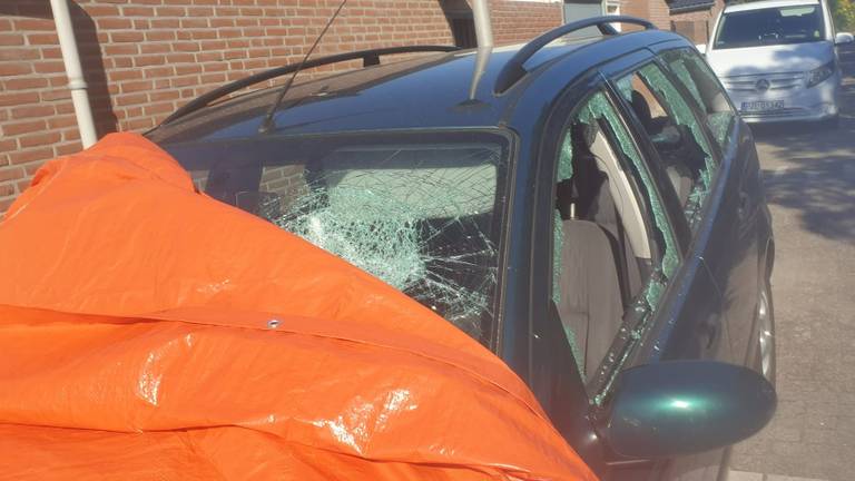 De auto's van het gezin werden met een knuppel aan diggelen geslagen (Foto: Diana Sewgolam)