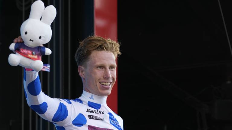 Julius van den Berg uit Roosendaal behoudt bergtrui in Vuelta (foto: ANP).