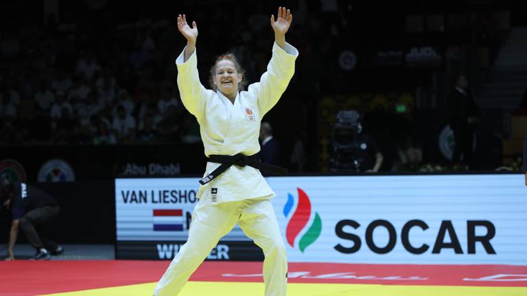 Joanne van Lieshout won goud tijdens het WK in Abu Dhabi (foto: ANP 2024/Ali Haider).
