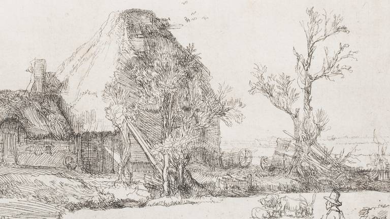 Rembrandt, Landschap met kunstenaar