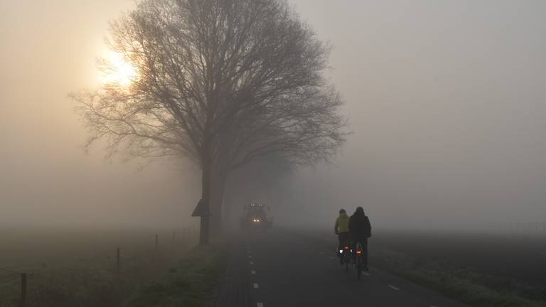 Een mistige zonsopkomst in Stiphout (foto: Willem van Nunen).