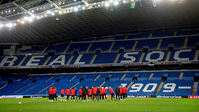 PSV trainde woensdagavond in Estadio Anoeta (Foto: ANP)