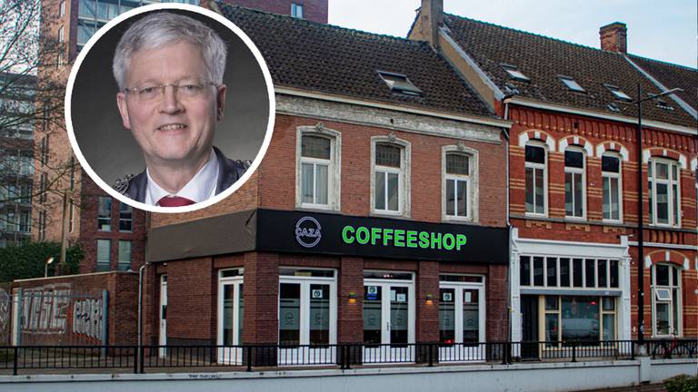Burgemeester Theo Weterings en coffeeshop Caza (foto's: Frans Lahaye/Omroep Tilburg).