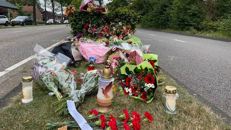 Bloemen op de plek waar Caillou in september overleed (foto: Omroep Brabant) 