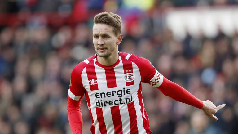 Luuk de Jong bij PSV in 2019 (foto: ANP).