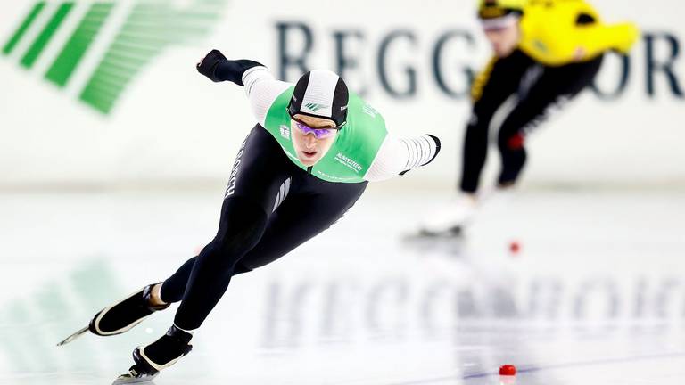 Ireen Wust in actie op de 1000m dames in Thialf.  Foto: ANP/Vincent Jannink