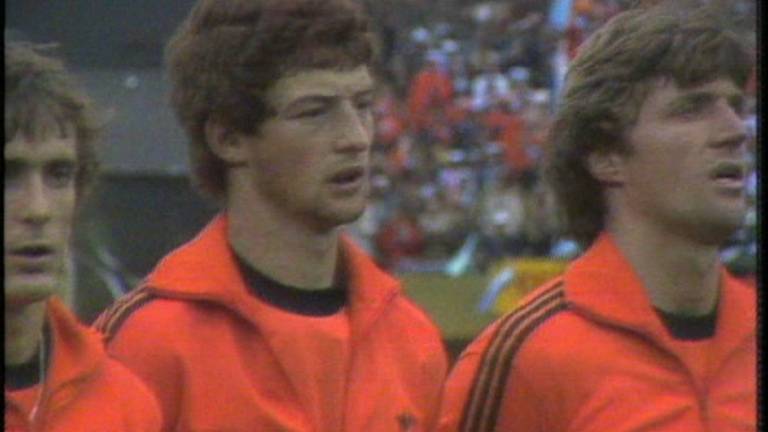 Ernie Brandts in 1978 tegen Argentinië. (screenshot Video).