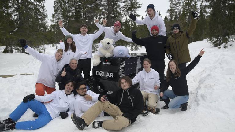 Team Polar tijdens de proefritten in Noorwegen. 