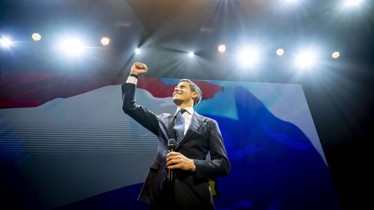 D66-leider Rob Jetten reageert op de uitslagen van de Tweede Kamerverkiezingen (Foto: ANP)