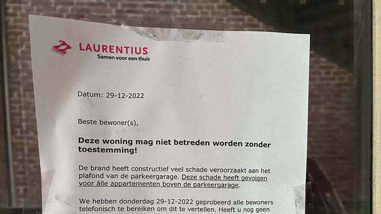 De brief van woningbouwvereniging Laurentius (foto: Lola Zopfi).