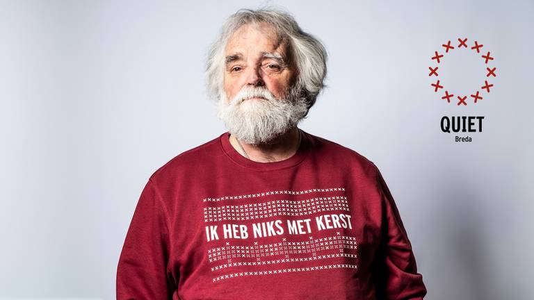 Wabe Hoekstra is één van de gezichten van de Goede Kersttrui, waarmee Quiet Breda aandacht vraagt voor stille armoede tijdens de feestdagen (foto: creatief bureau Wars).