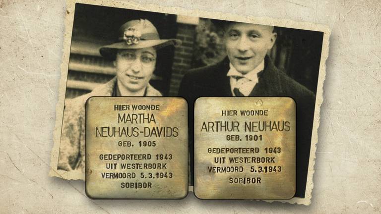 De Stolpersteine voor het vermoorde echtpaar Neuhaus-Davids (foto: Stichting Struikelstenen 's-Hertogenbosch).