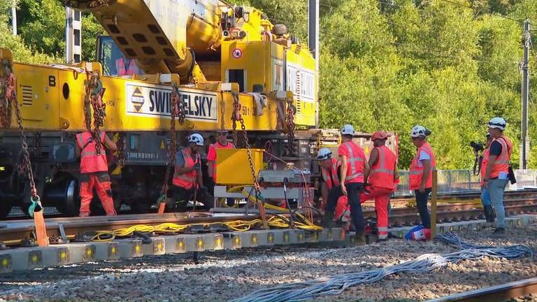 Werkzaamheden aan het spoor bij Liempde.