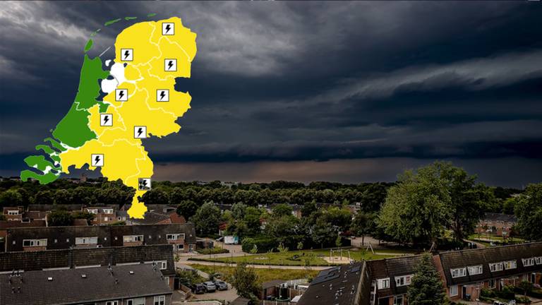 Broeierige dag met waarschuwing voor onweersbuien met veel regen en wind
