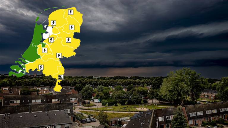 Broeierige dag met waarschuwing voor onweersbuien met veel regen en wind