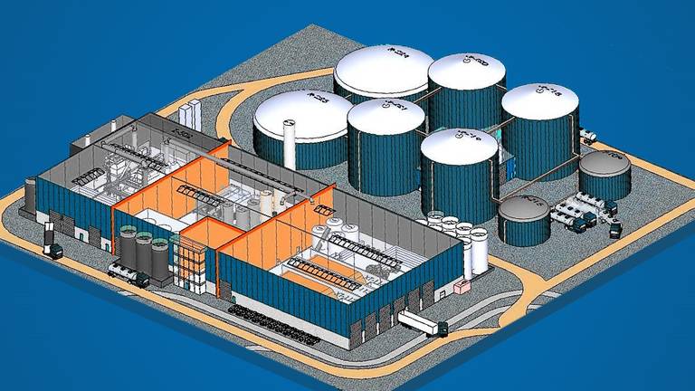 Zo moet de grote mestverwerker bij Tilburg eruit gaan zien. 