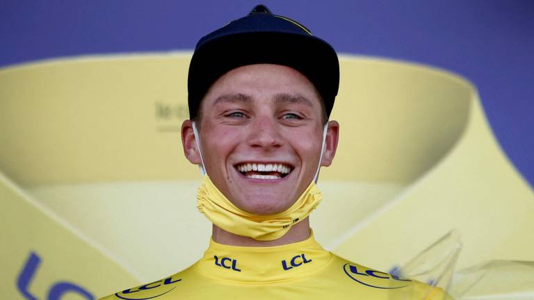 Mathieu van der Poel in de gele trui