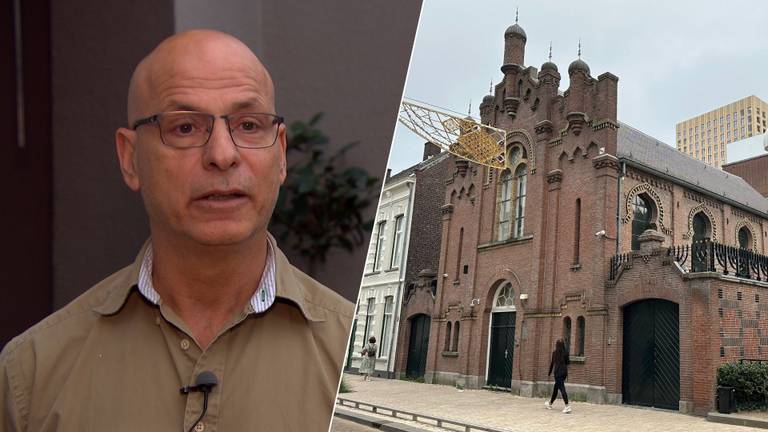 Marc Daniël Ben Avi en de synagoge in Tilburg (foto: Omroep Brabant)