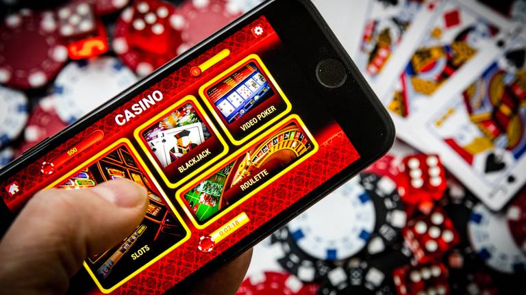 Een telefoon met een online casino.