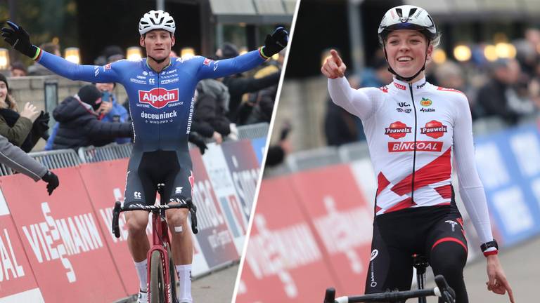 Mathieu van der Poel en Fem van Empel winnen beide de Scheldecross (foto: Orange Pictures).