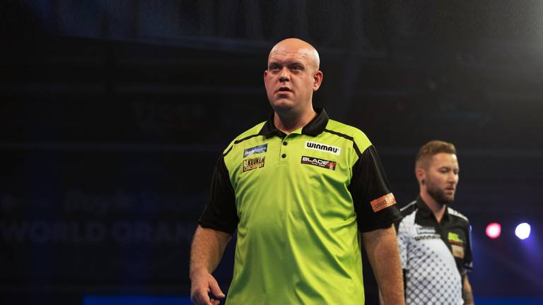 Een ontgoochelde Michael van Gerwen (foto: PDC.tv).