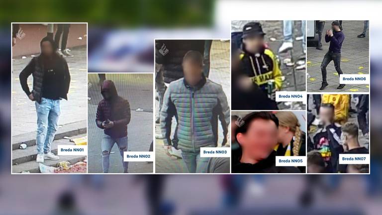 Van deze zeven relschoppers heeft de politie de beelden vrijgegeven 