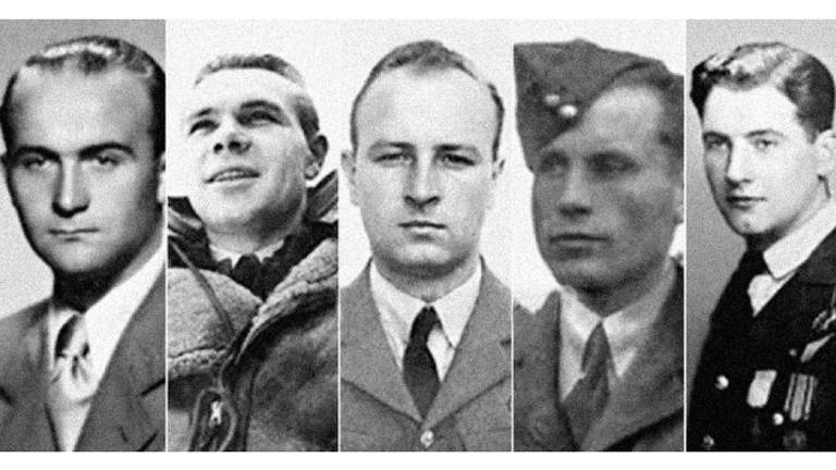 De vijf Tsjechoslowaakse bemanningsleden Rozum, Konštatský, Smrcek, Hejna en Valach.