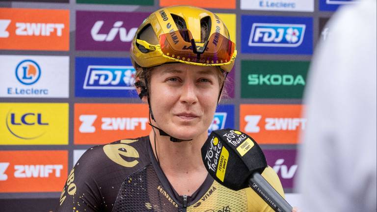 Amber Kraak tijdens de Tour de France Femmes (foto: Arnaud Bertrand/ABACAPRESS.COM).