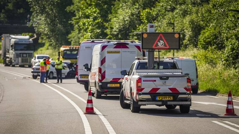 Bij het ongeluk op de Wolfsputter Baan (foto: SQ Vision)