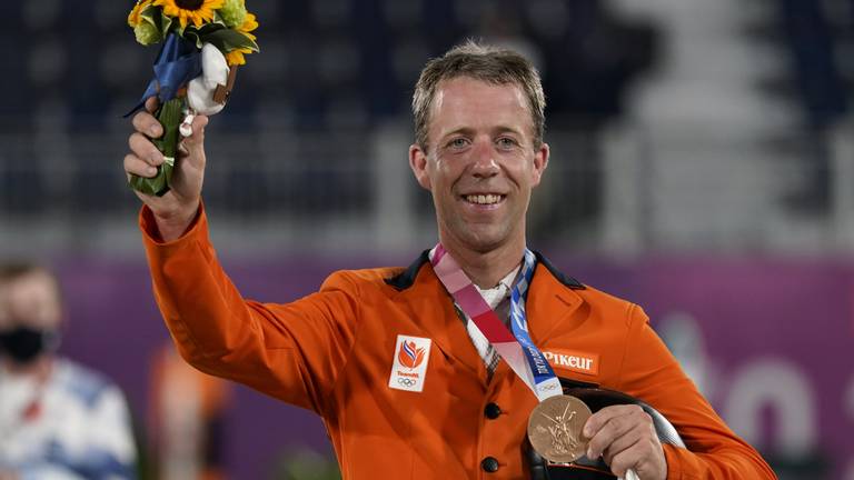 Maikel van Vleuten bij de Olympische Spelen in Tokio, waar hij brons behaalde (foto: Carolyn Kaster/ANP).