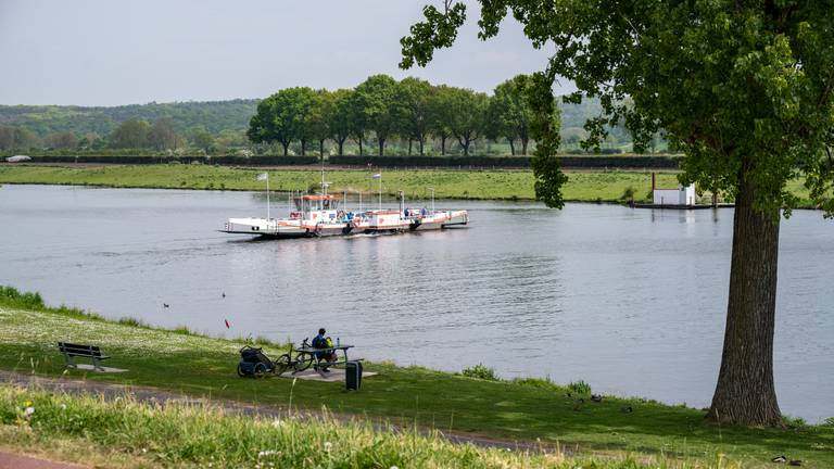 Veerpont steekt de Maas over naar Cuijk (foto: ANP).