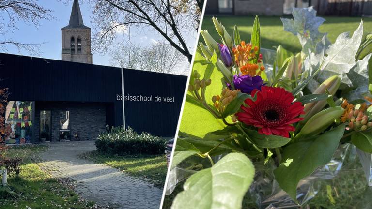 De basisschool heeft binnen een herdenkingsplek, bij het huis van Silvana zijn bloemen gelegd (foto: Omroep Brabant).