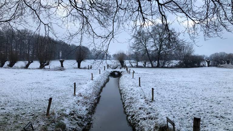 Sneeuw in de buurt van Wouw. 
