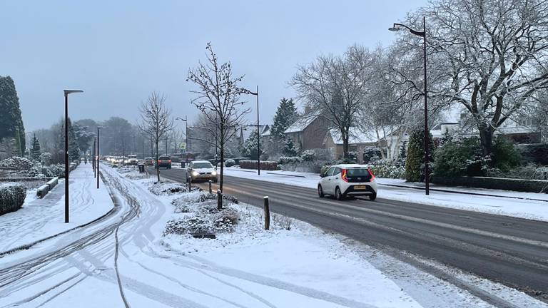 Sneeuw in Oudenbosch deze vrijdagochtend (foto: Robert te Veele).