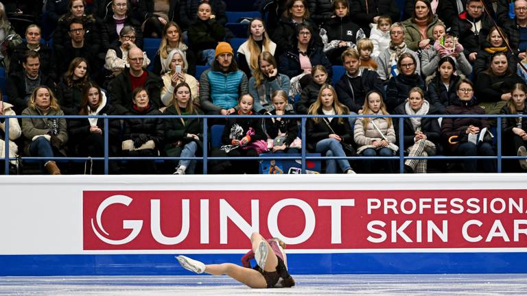 Lindsay van Zundert kwam een paar keer ten val (foto: ANP).