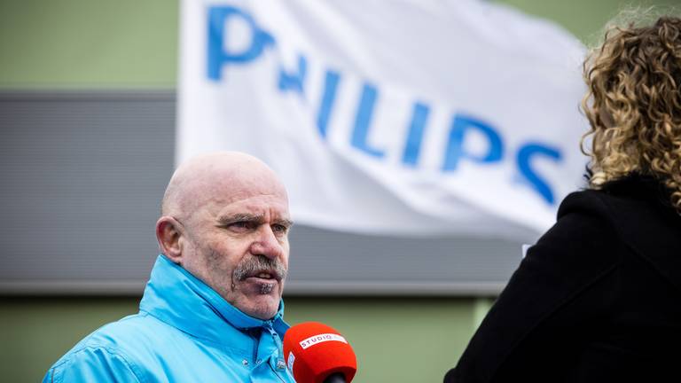 Hans Wijers bij Philips in Best (foto: ANP).