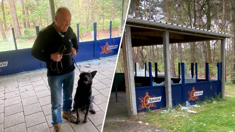 Dit keer moesten de windschermen van de hondenvereniging eraan geloven (foto: Jeroen Walschot).