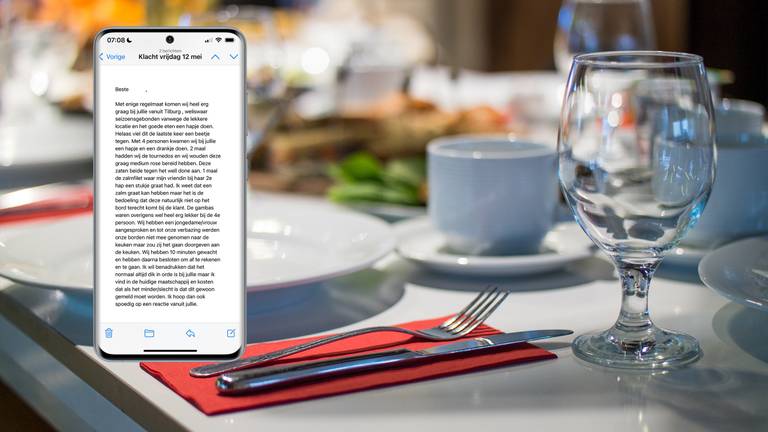 Een van de nepklachten die naar horeca in de regio Tilburg is gestuurd (foto: Pexels/Burak The Weekender).