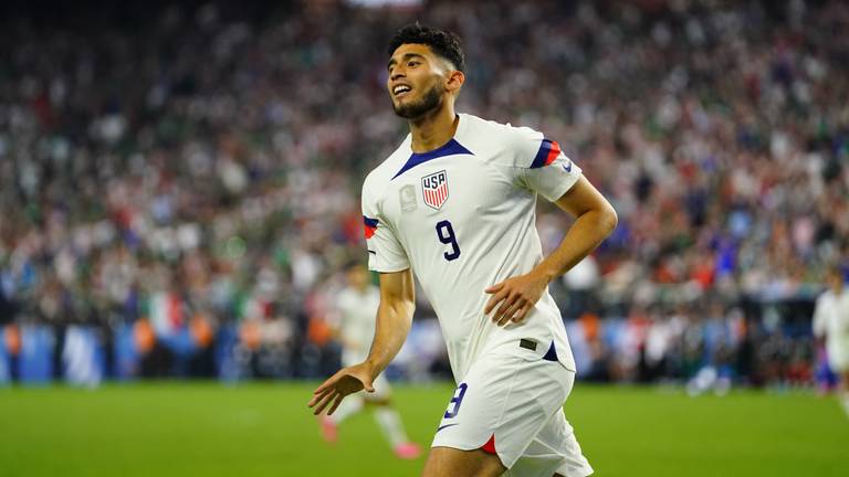 Pepi hier in het shirt van de Verenigde Staten (foto: Lucas Peltier-USA TODAY Sports/Sipa USA via ANP)