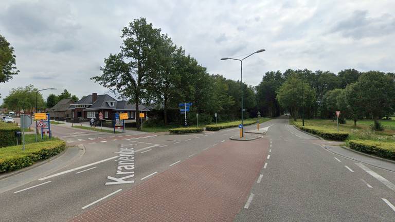 Fietsster aangereden door een auto op De Gagelvelden in Hoogeloon (Foto: Google Street View)