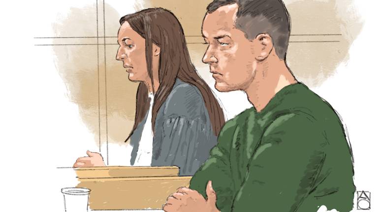 Rechtbanktekening van Gianni de W. (foto: ANP).