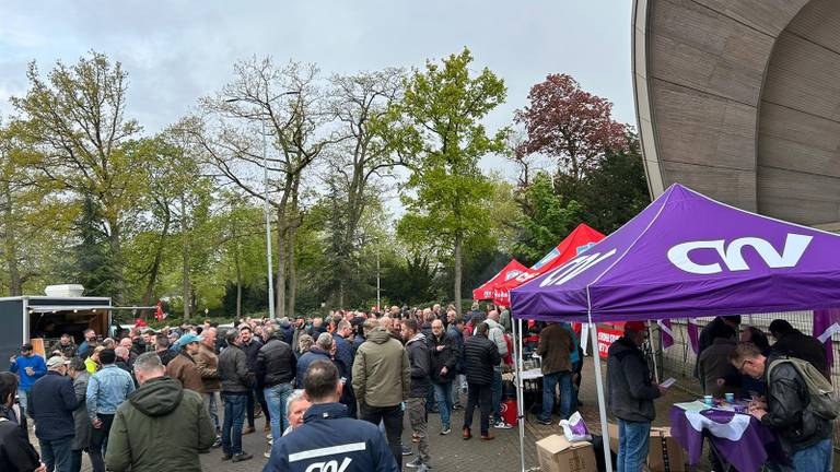 Vorige maand voerden weknemers in Eindhoven ook al actie voor een beter cao (foto: CNV). 