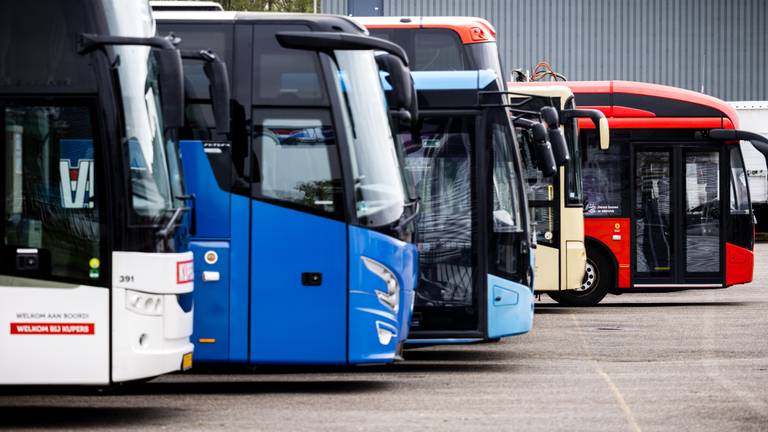 Bussen op het terrein van VDL in Valkenswaard (foto: ANP).