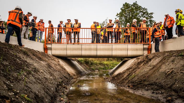 De eerste 3D-geprinte brug in Gemert. (Archieffoto: ANP)