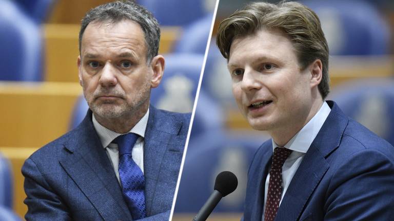 NSC'er Caspar Veldkamp (links) en VVD'er Ruben Brekelmans (foto's: ANP).